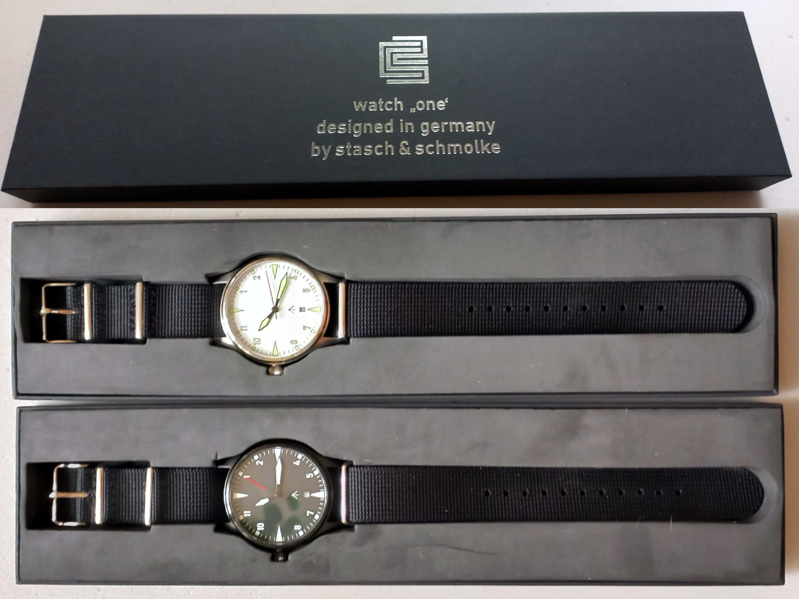 Military watch WHITE "WATCH ONE" by "CS hoch2", classic watch, automatic movement, stainless steel case, 10 ATM, sapphire glass, NATO strap - Patch Snatched