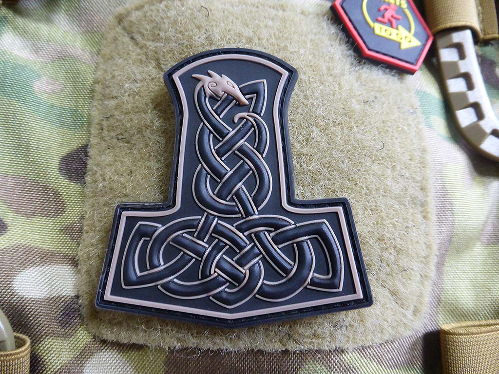 Dragon Thor's Hammer Patch, tan / 3D Rubber Patch - Patch Snatched