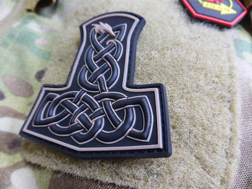 Dragon Thor's Hammer Patch, tan / 3D Rubber Patch - Patch Snatched