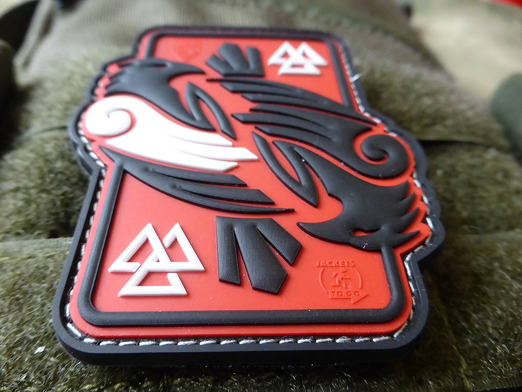 Odins RAVEN Patch, redsky / 3D Rubber Patch - Patch Snatched