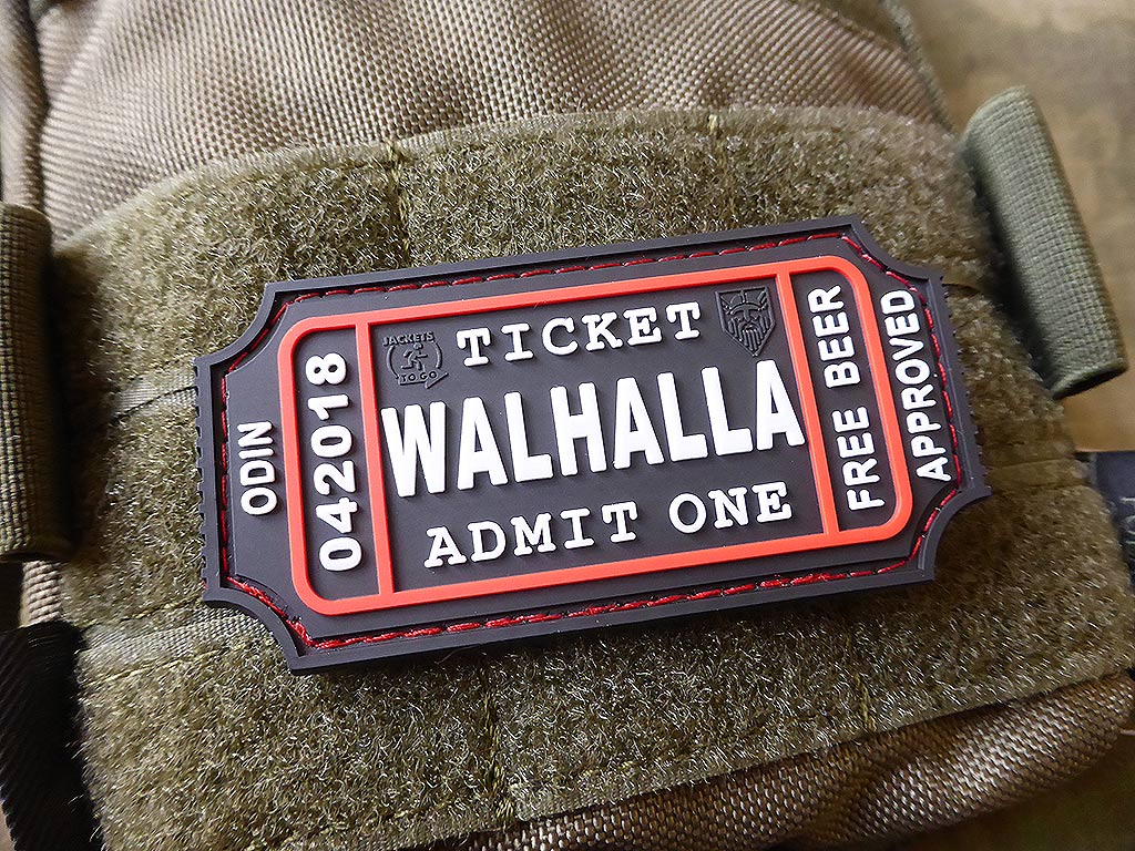 WALHALLA TICKET - Odin approved Patch, swat / 3D Rubber Patch - Patch Snatched