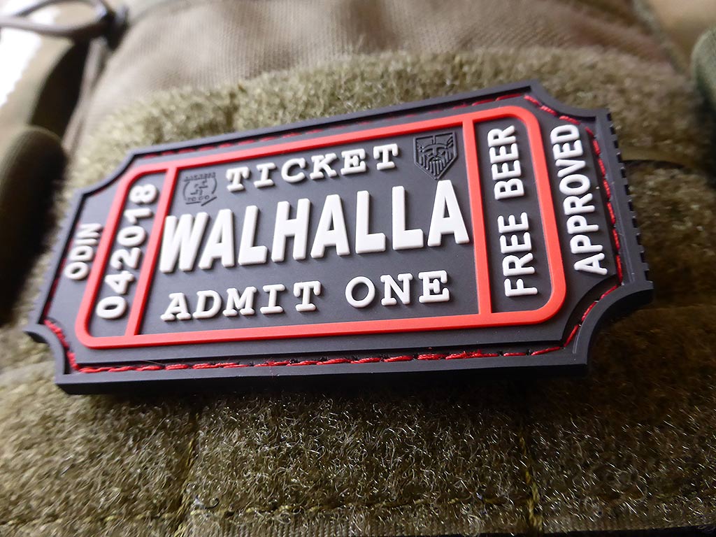 WALHALLA TICKET - Odin approved Patch, swat / 3D Rubber Patch - Patch Snatched