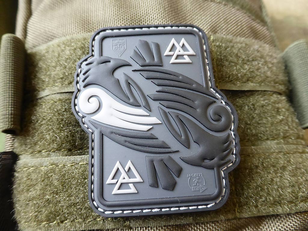 Odins RAVEN Patch, grey / 3D Rubber Patch - Patch Snatched