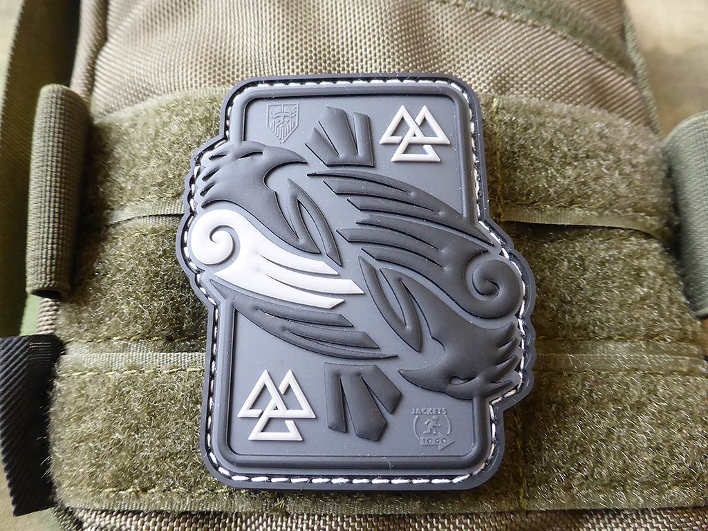 Odins RAVEN Patch, grey / 3D Rubber Patch - Patch Snatched