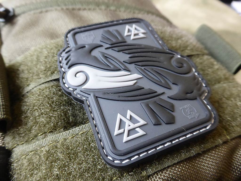 Odins RAVEN Patch, grey / 3D Rubber Patch - Patch Snatched