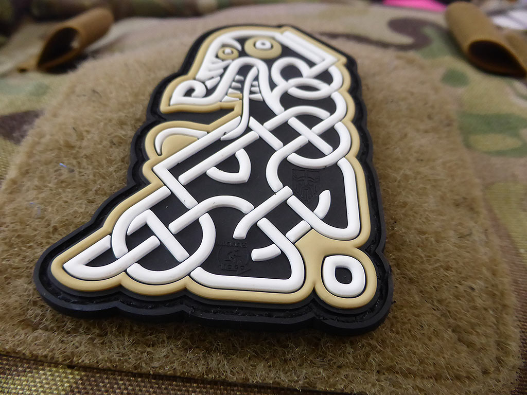 Northman Tribal Dragon Ship Head Patch, full color / 3D Rubber Patch - Patch Snatched