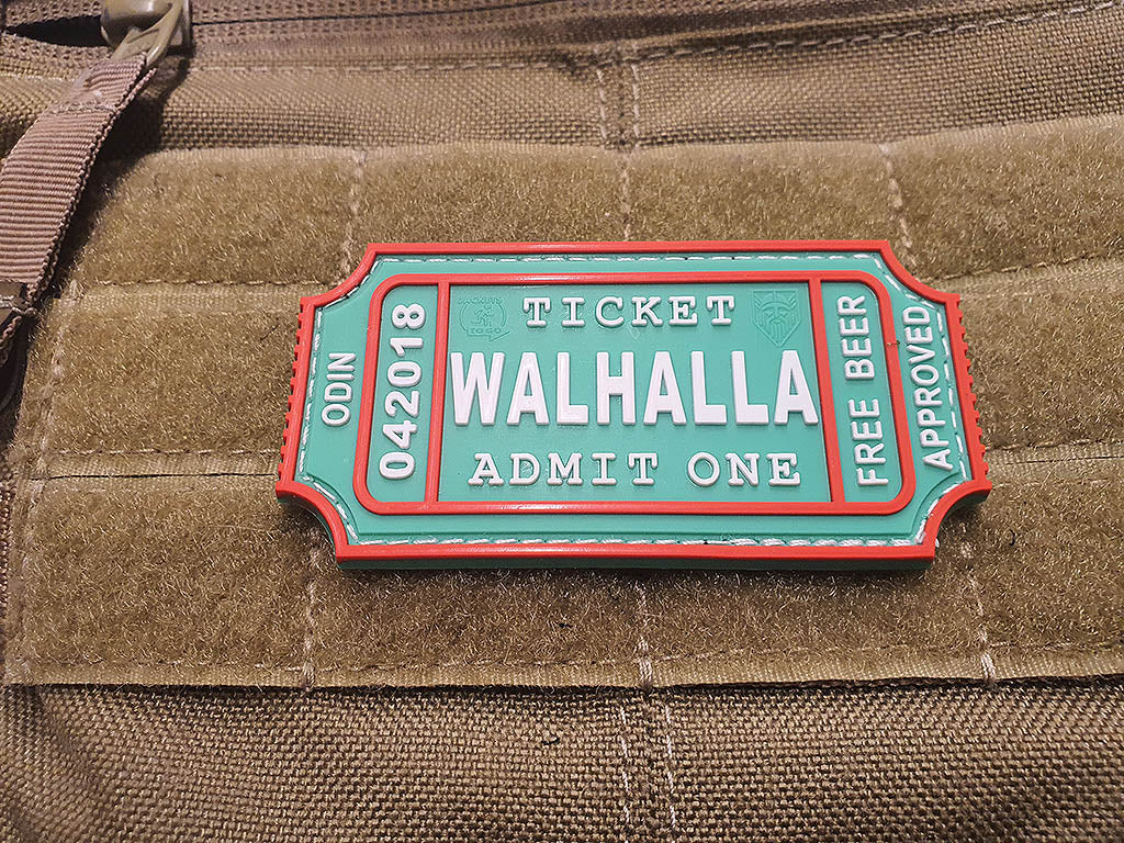 WALHALLA TICKET - Odin approved Patch, christmas edition / 3D Rubber Patch - Patch Snatched
