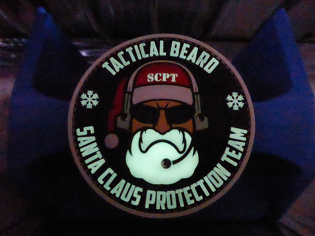 TACTICAL BEARD SANTA CLAUS PROTECTION TEAM Patch, gid / 3D Rubber Patch - Patch Snatched