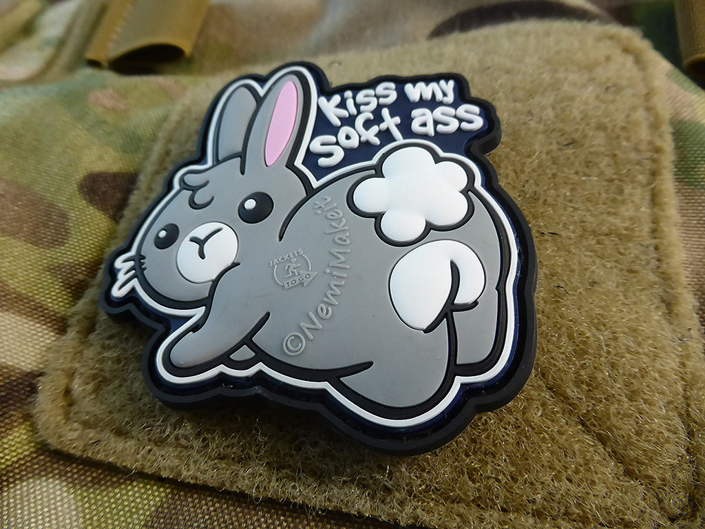 KISS MY SOFT ASS Patch, fullcolor / 3D Rubber Patch - Patch Snatched