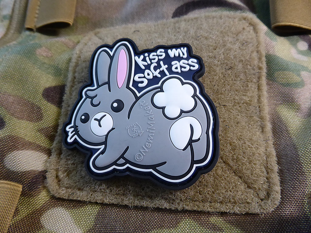 KISS MY SOFT ASS Patch, fullcolor / 3D Rubber Patch - Patch Snatched