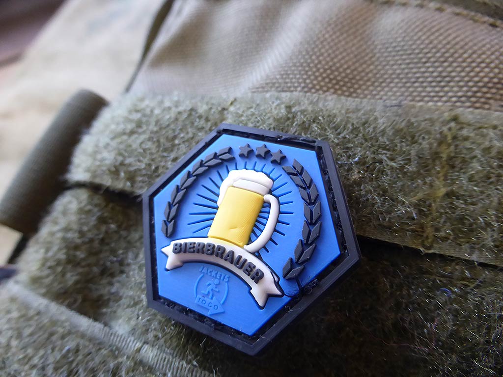 BIERBRAUER, Hexagon Patch, Bierbrauerblau / 3D Rubber Patch, HexPatch - Patch Snatched