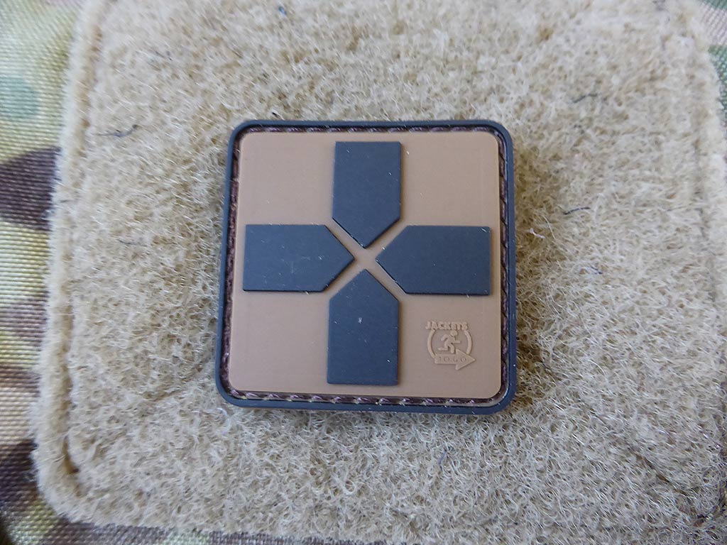 RedCross Medic Patch, 40mm, coyote brown black / 3D Rubber Patch - Patch Snatched