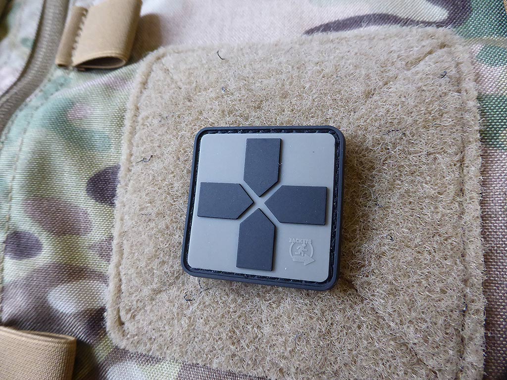 RedCross Medic Patch, 40mm, steingrau oliv / 3D Rubber Patch - Patch Snatched
