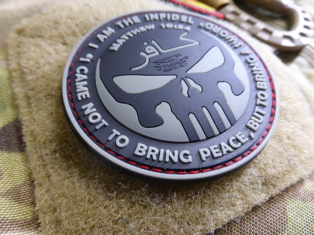 THE INFIDEL PUNISHER Patch, steingrau olive / 3D Rubber Patch - Patch Snatched