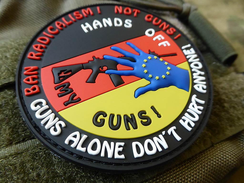 HANDS OFF MY GUN Deutschland Patch, fullcolor / 3D Rubber Patch - Patch Snatched