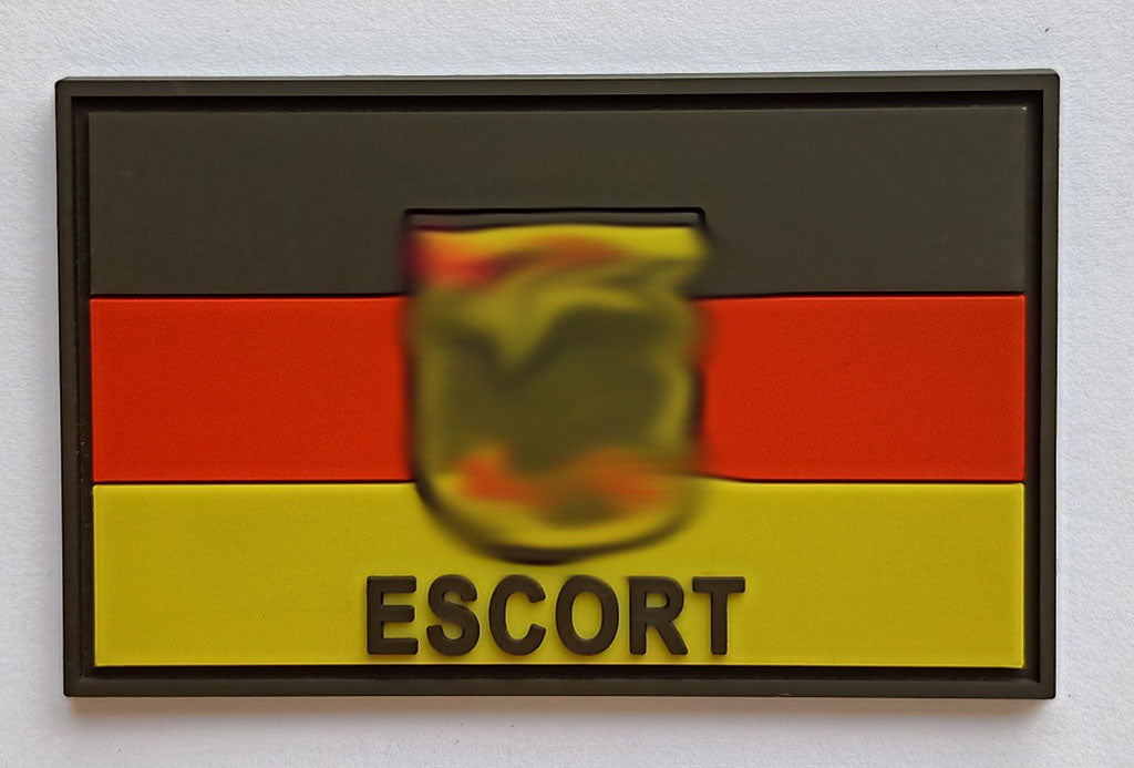 Deutschlandflagge ESCORT Patch, groß mit Bundesadler, fullcolor/ 3D Rubber Patch - Patch Snatched