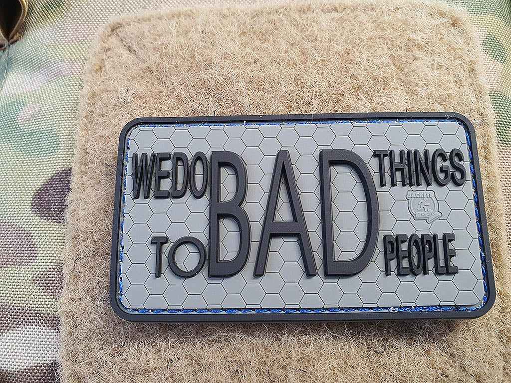 WE DO BAD THINGS ... Insider Patch, steingrau oliv, 3D Rubber Patch - Patch Snatched