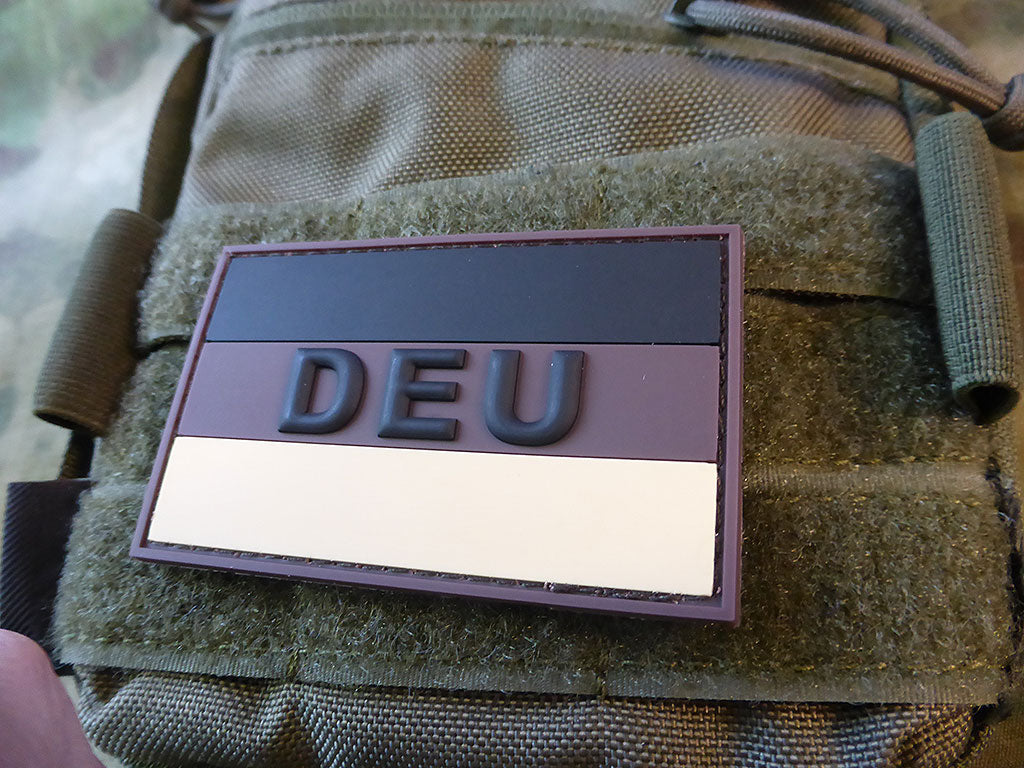 Deutschlandflagge - Patch mit DEU, Desert / 3D Rubber Patch - Patch Snatched