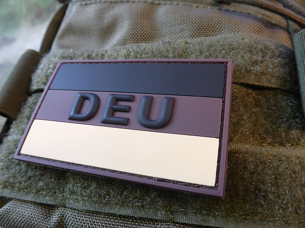 Deutschlandflagge - Patch mit DEU, Desert / 3D Rubber Patch - Patch Snatched