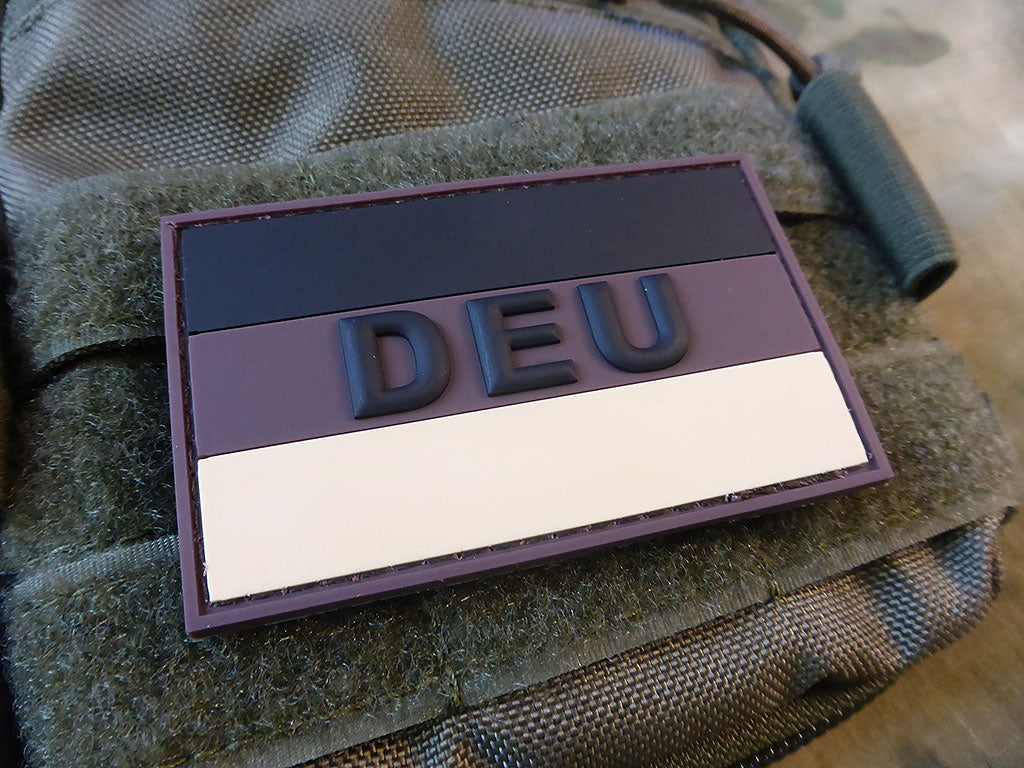 Deutschlandflagge - Patch mit DEU, Desert / 3D Rubber Patch - Patch Snatched