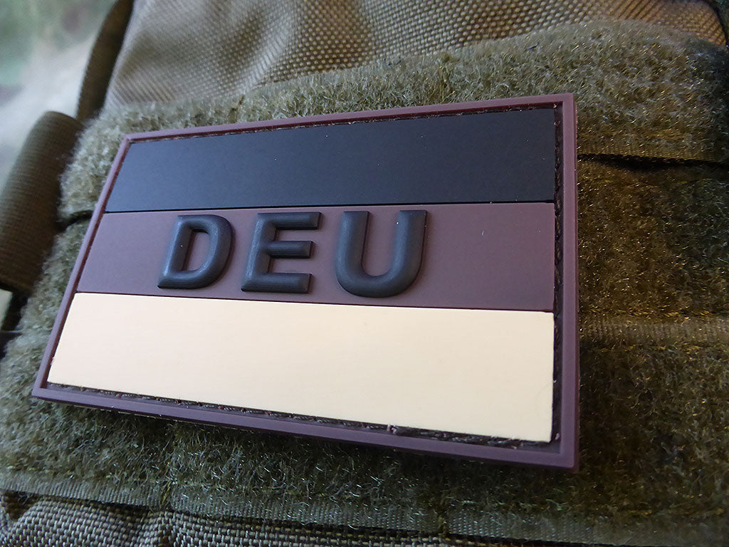 Deutschlandflagge - Patch mit DEU, Desert / 3D Rubber Patch - Patch Snatched