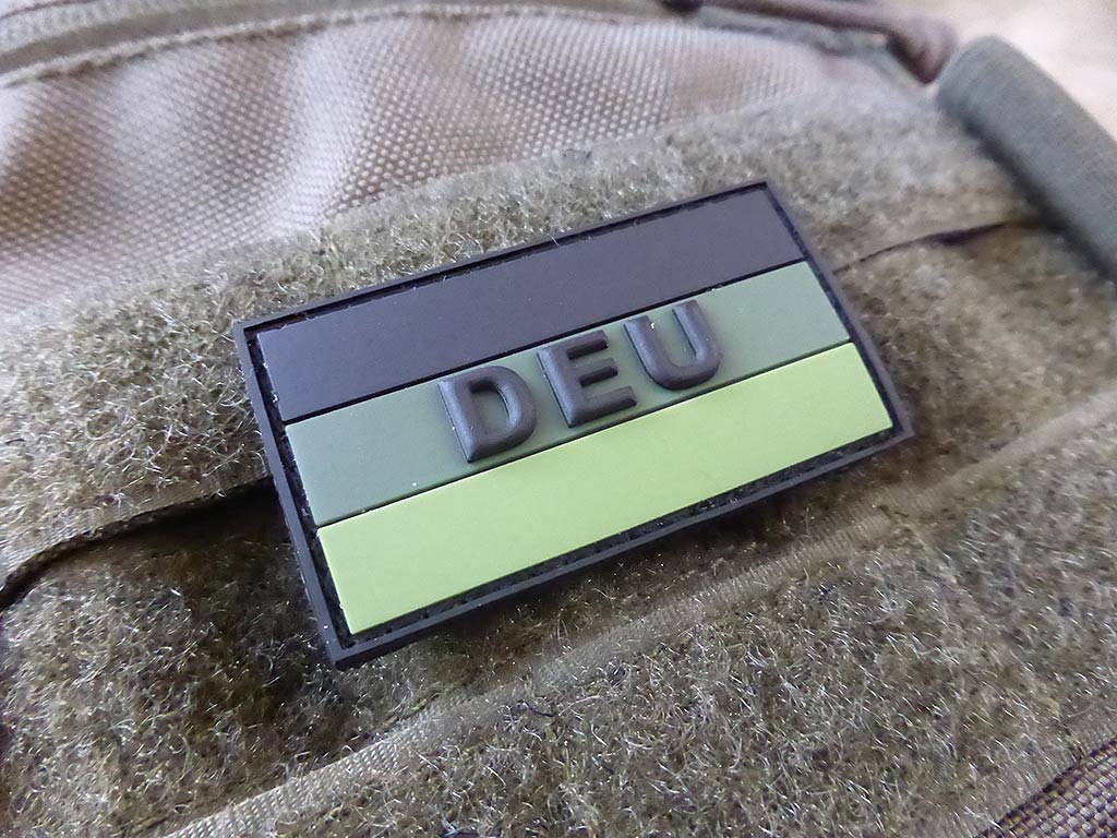 Deutschland Flaggen Patch mit DEU, forest, klein / 3D Rubber Patch - Patch Snatched