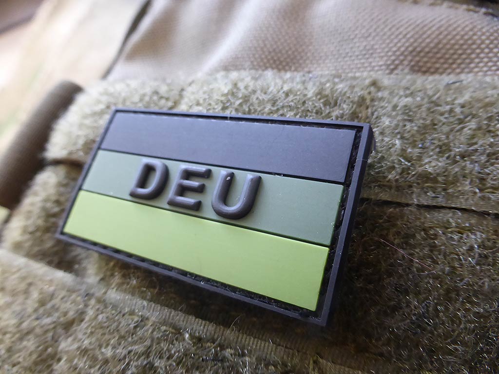 Deutschland Flaggen Patch mit DEU, forest, klein / 3D Rubber Patch - Patch Snatched