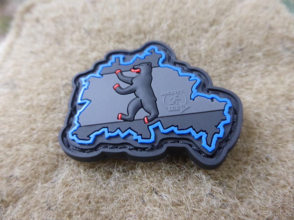 Berliner Bär Flaggen Patch, blackops, - Thin Blue Line - / 3D Rubber patch - Patch Snatched