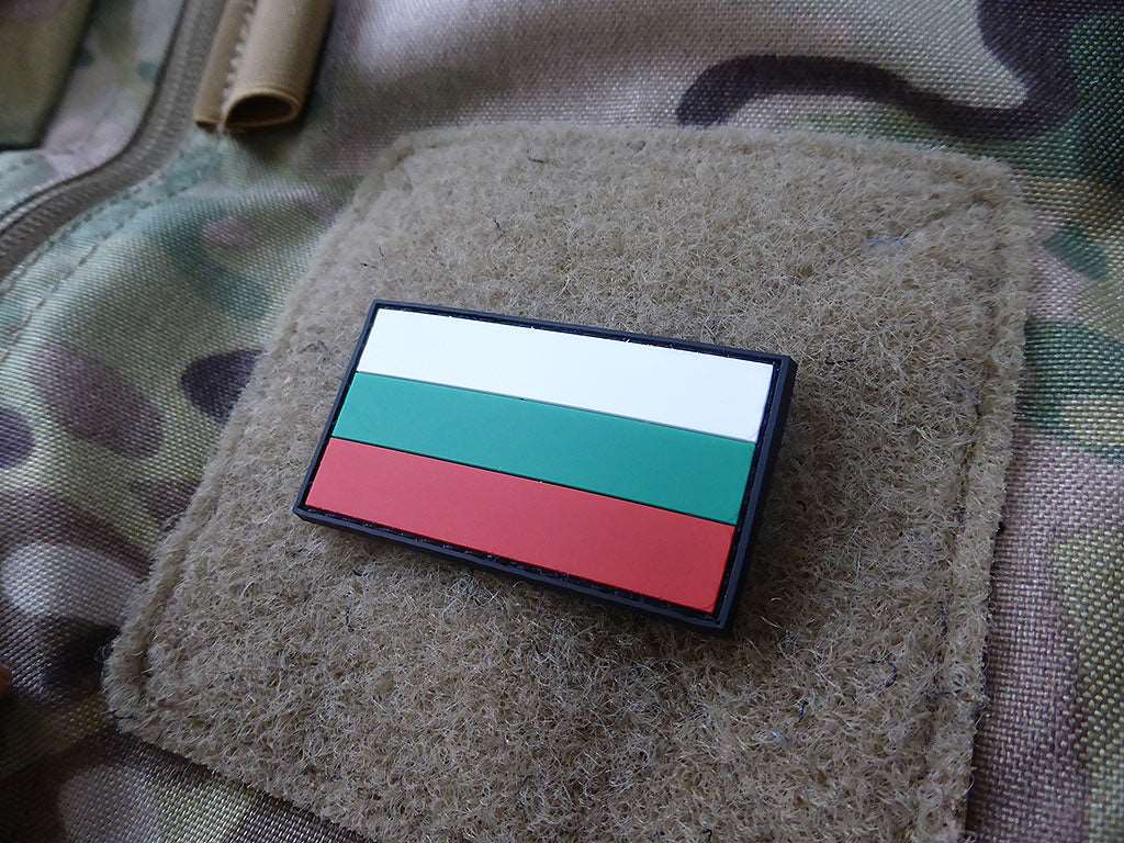 Bulgarischer Flaggen Patch, fullcolor, klein / 3D Rubber Patch