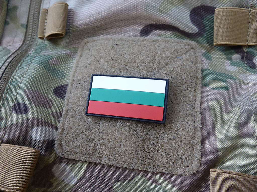 Bulgarischer Flaggen Patch, fullcolor, klein / 3D Rubber Patch