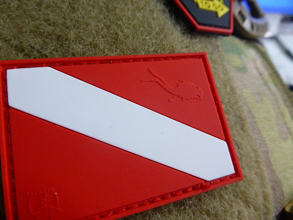 Diver Down Flag Patch, fullcolor / 3D Rubber Patch - Patch Snatched
