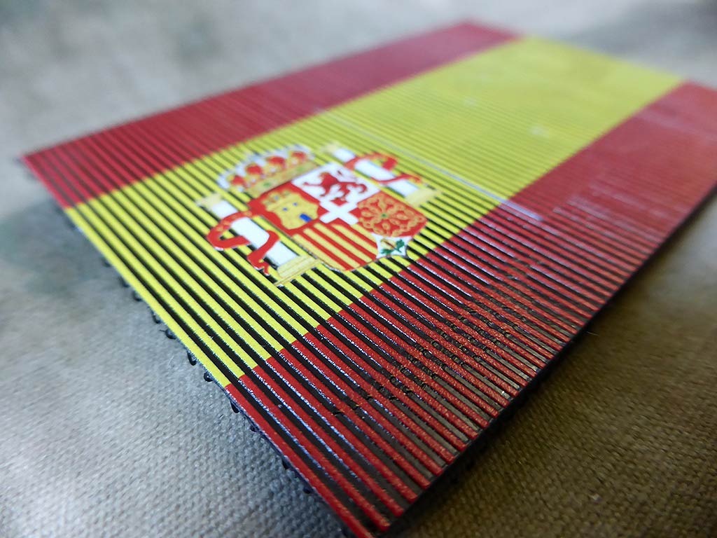 SPAEHER - IR Nationalitätsabzeichen Spanien - IR / Infrarot Patch mit ESP Schriftzug, Vollfarbe - Patch Snatched