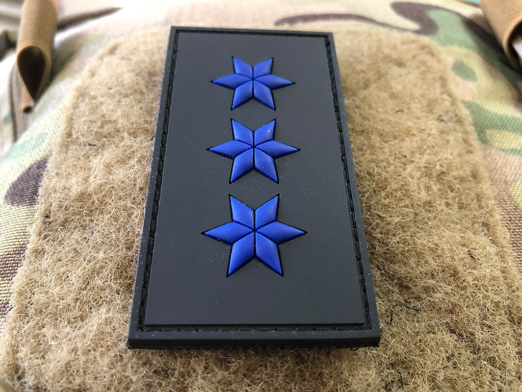 Dienstgradabzeichen Polizeiobermeister (POM) - Patch, schwarz / 3D Rubber patch - Patch Snatched