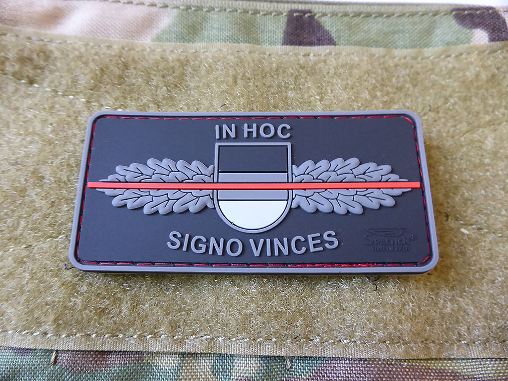 SEK-Patch - in hoc signo vinces - Thin Red Line, special edition / 3D Rubber Patch - Patch Snatched
