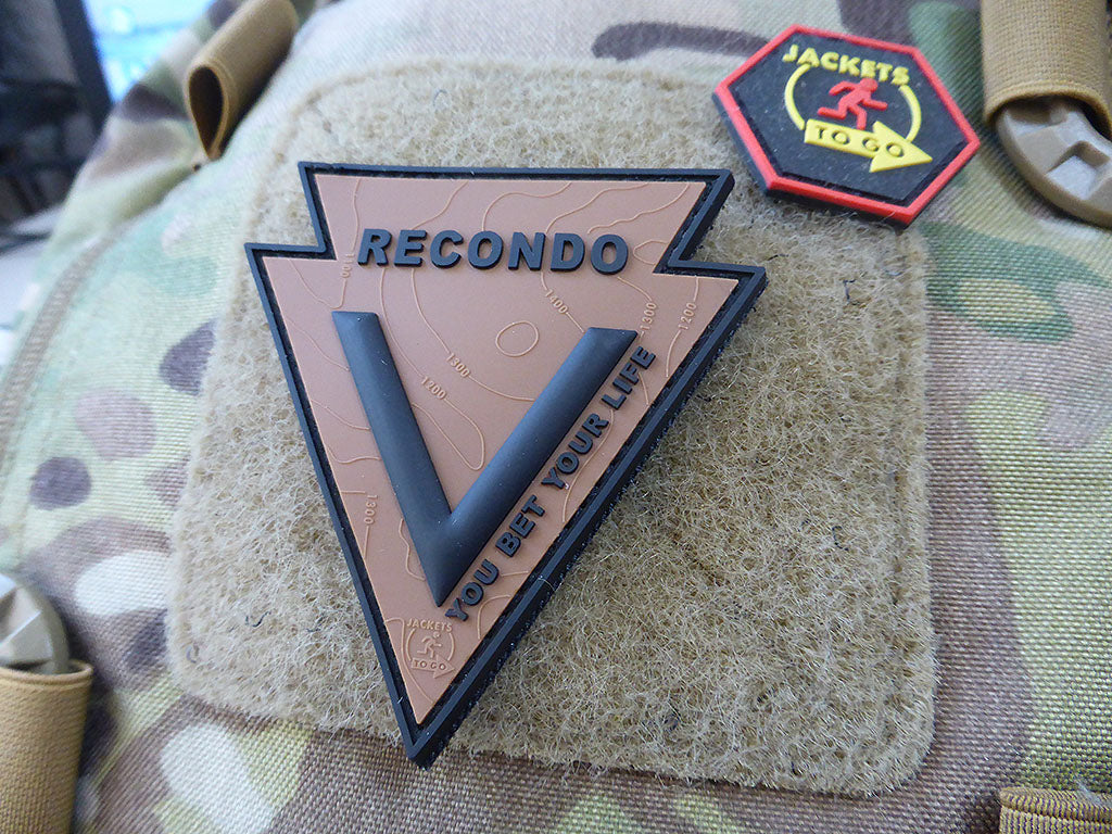 RECONDO, YOU BET YOUR LIFE Patch, coyote brown black / 3D Rubber Patch - Patch Snatched