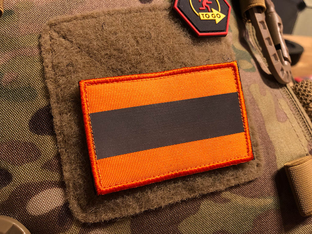Reflektorpatch, SignalOrange 80 x 50mm, mit Klettrückseite - Patch Snatched