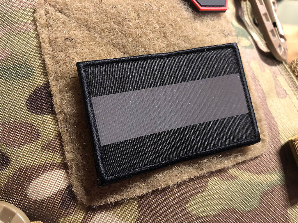 Reflektorpatch, SignalSchwarz 80 x 50mm, mit Klettrückseite - Patch Snatched
