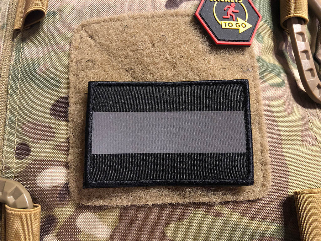 Reflektorpatch, SignalSchwarz 80 x 50mm, mit Klettrückseite - Patch Snatched