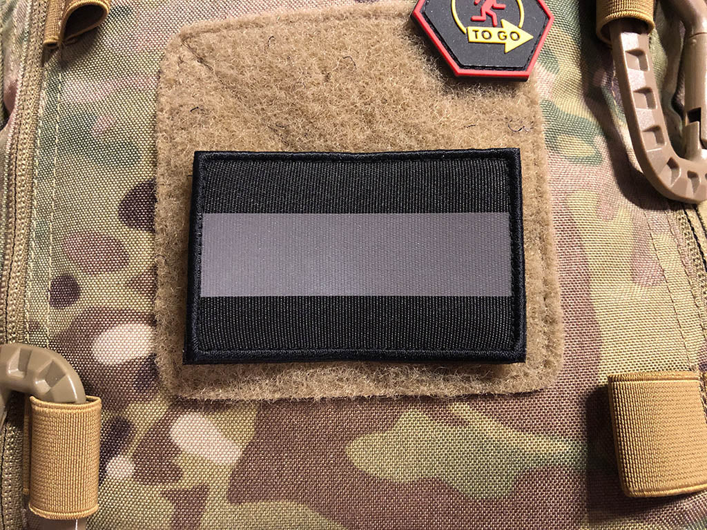 Reflektorpatch, SignalSchwarz 80 x 50mm, mit Klettrückseite - Patch Snatched