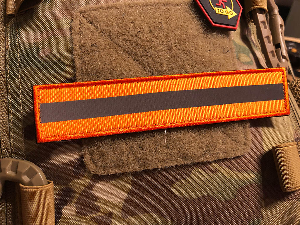 Reflektorpatch, SignalOrange 150 x 30mm, mit Klettrückseite - Patch Snatched