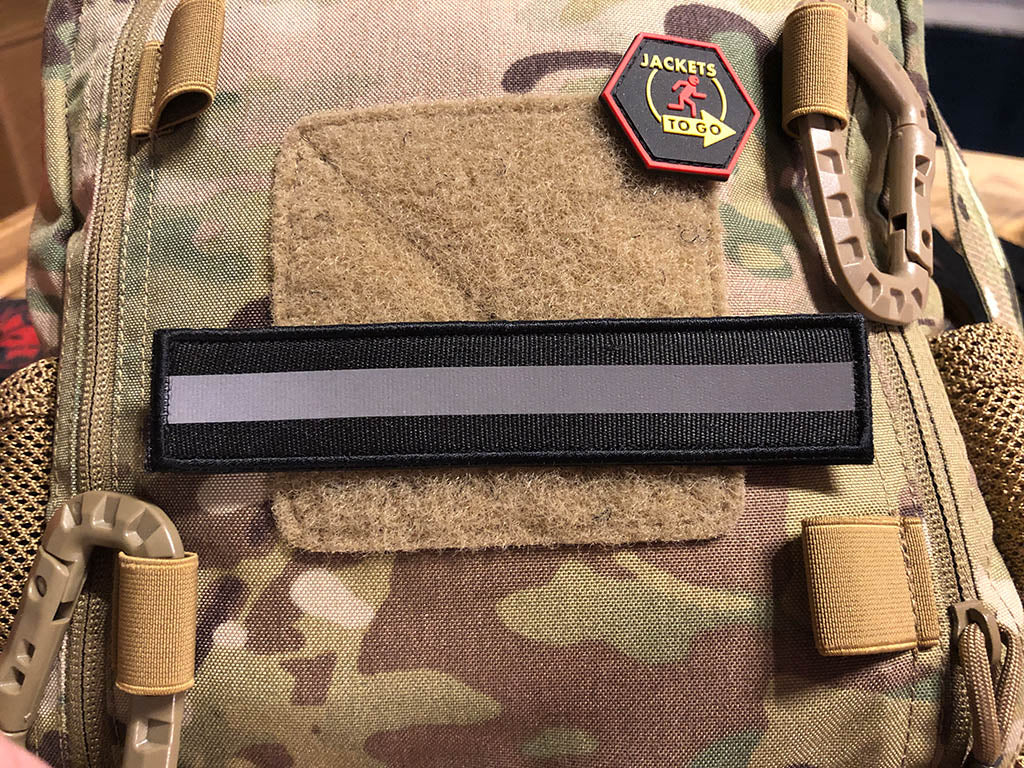 Reflektorpatch, SignalSchwarz, 150 x 30mm, mit Klettrückseite - Patch Snatched
