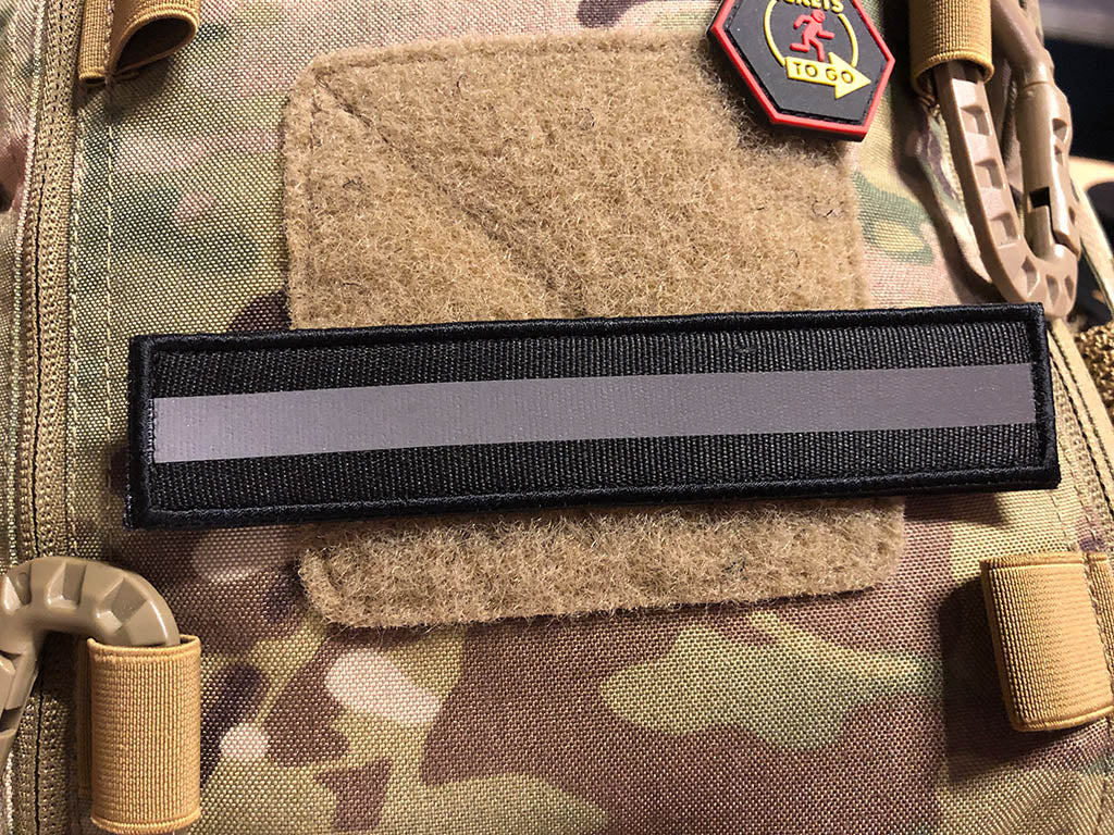 Reflektorpatch, SignalSchwarz, 150 x 30mm, mit Klettrückseite - Patch Snatched