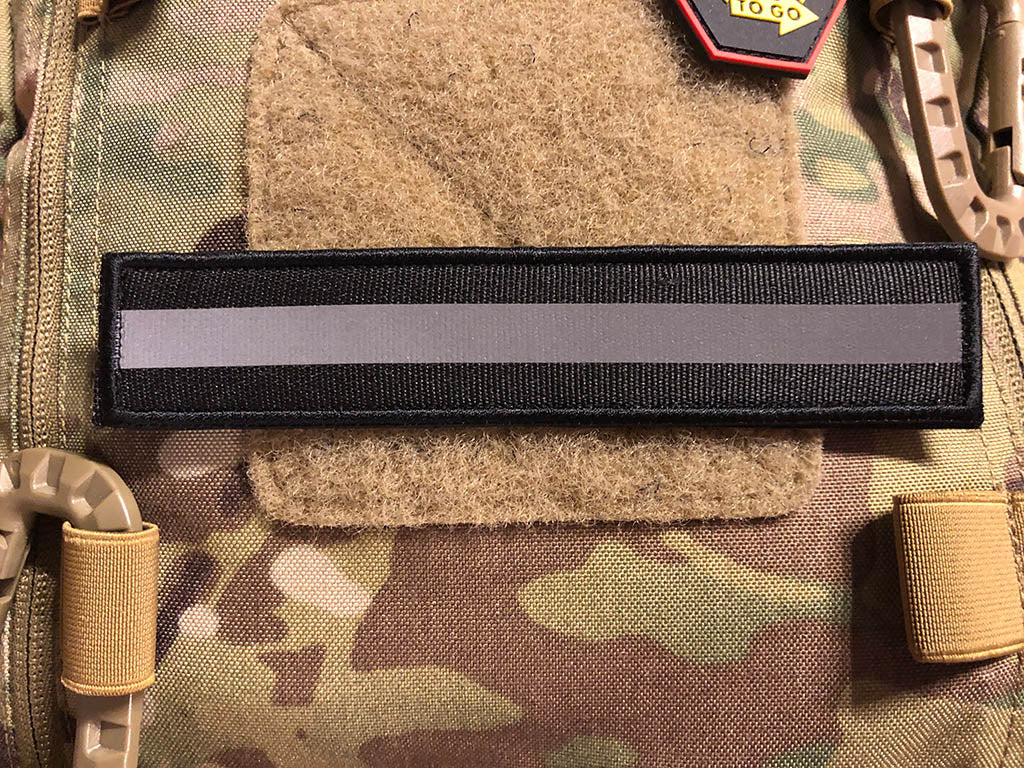 Reflektorpatch, SignalSchwarz, 150 x 30mm, mit Klettrückseite - Patch Snatched
