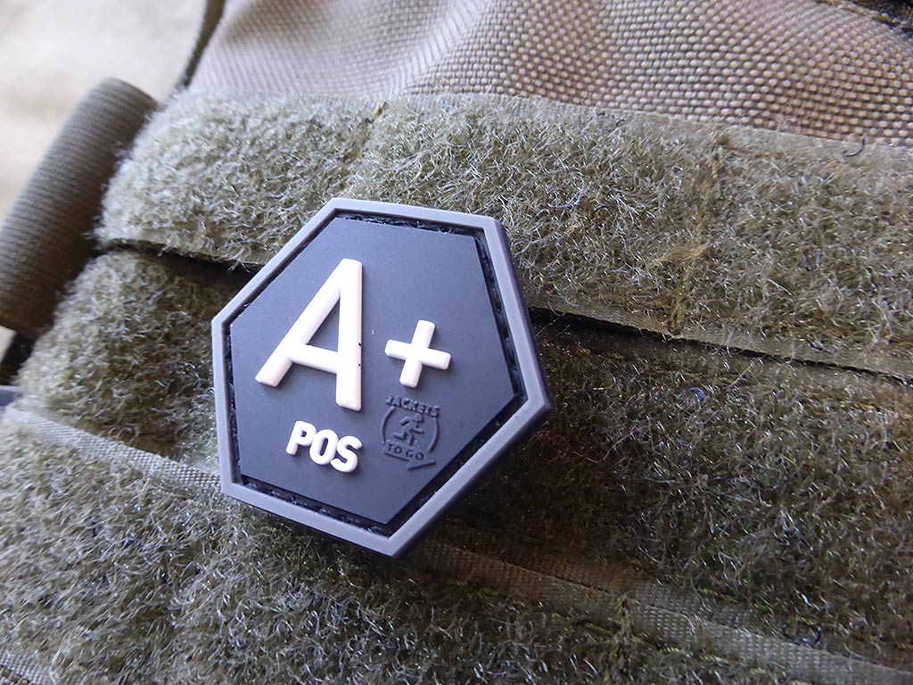 Blutgruppen Patch A Pos, Hexagon Patch, swat / 3D Rubber Patch, HexPatch - Patch Snatched
