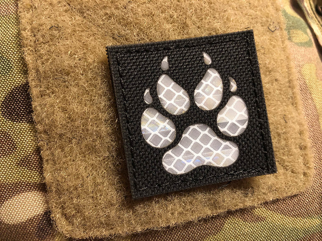 K9 Claw Lasercutpatch, schwarz, reflektierendes Logo, mit Klettrückseite - Patch Snatched