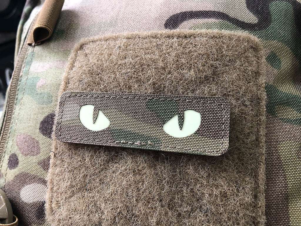 Cat Eyes Lasercut Patch, multicam, gid nachleuchtende Augen / Cordura Lasercut
