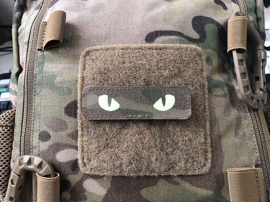 Cat Eyes Lasercut Patch, multicam, gid nachleuchtende Augen / Cordura Lasercut