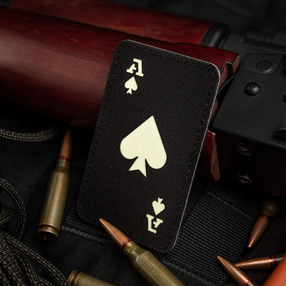 Ace of Spades Lasercut Patch, black, gid afterglow, Cordura Lasercut - Patch Snatched