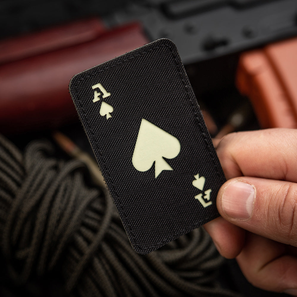 Ace of Spades Lasercut Patch, black, gid afterglow, Cordura Lasercut - Patch Snatched
