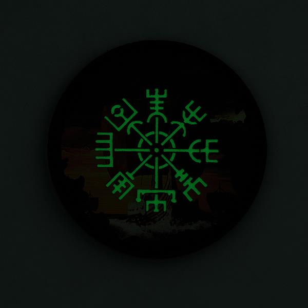 Vegvisir / Drakkar Viking Expedition Patch, black gid - Patch Snatched